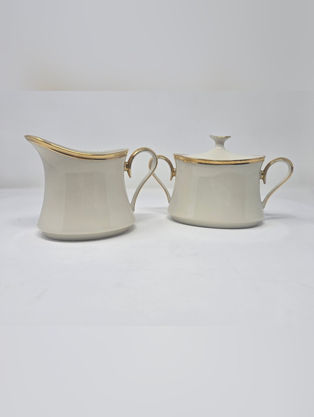 Lenox Eternal Creamer and Sugar Bowl Set with Lid